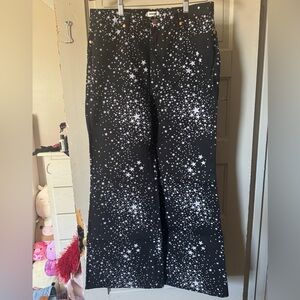 Wranglers Wanderer high rise Barack and white star Flare Jeans